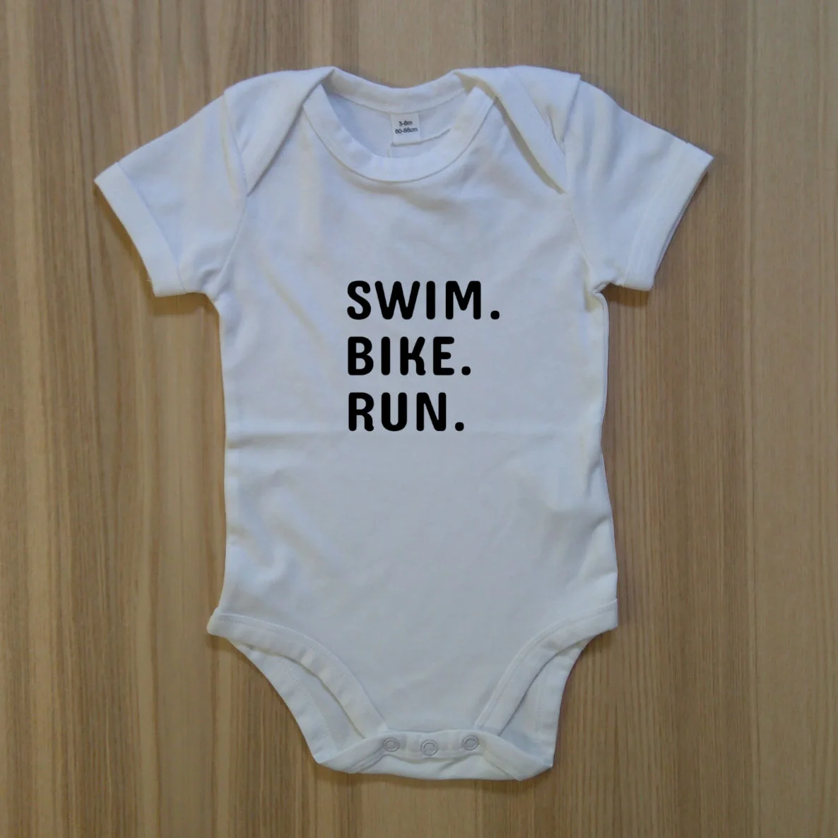 Strampler - Swim Bike Run - schwarz - Babystrampler