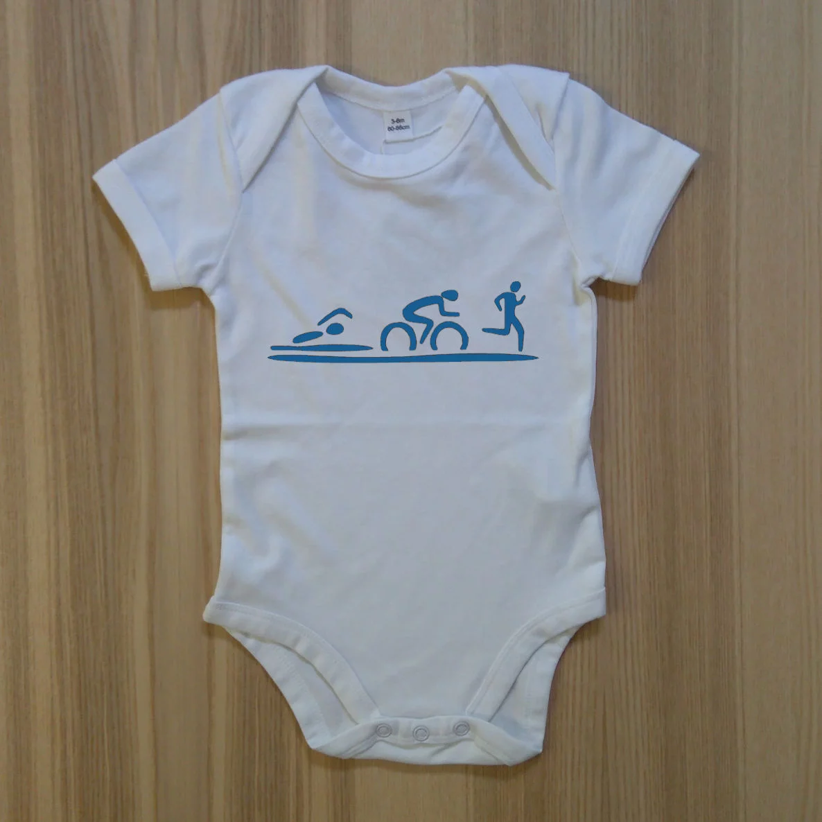 Strampler - Swim Bike Run - pastellblau