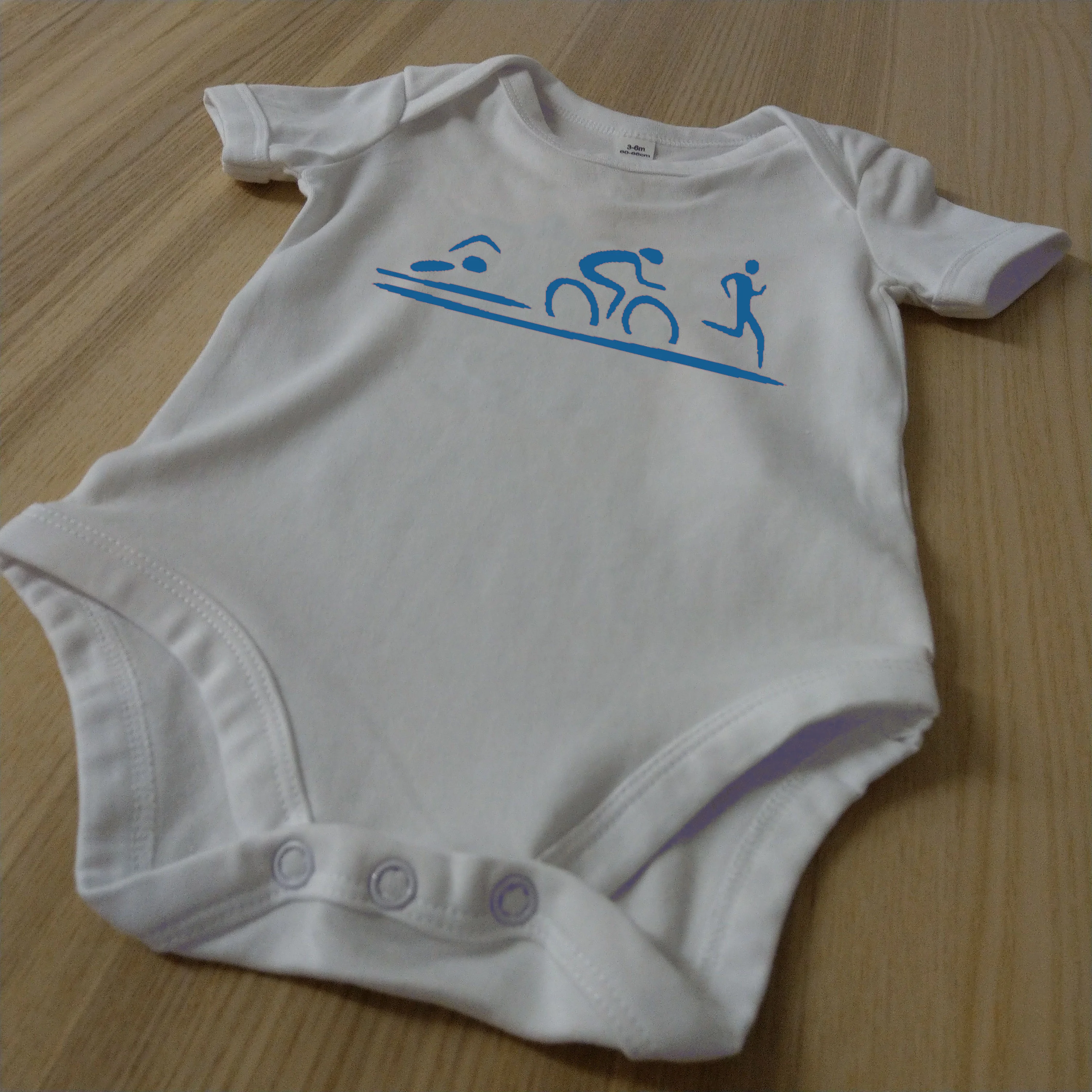 Strampler - Swim Bike Run - pastellblau