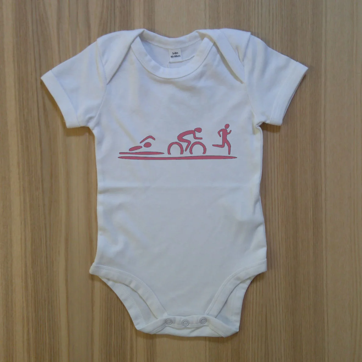 Strampler - Swim Bike Run - pastellrosa