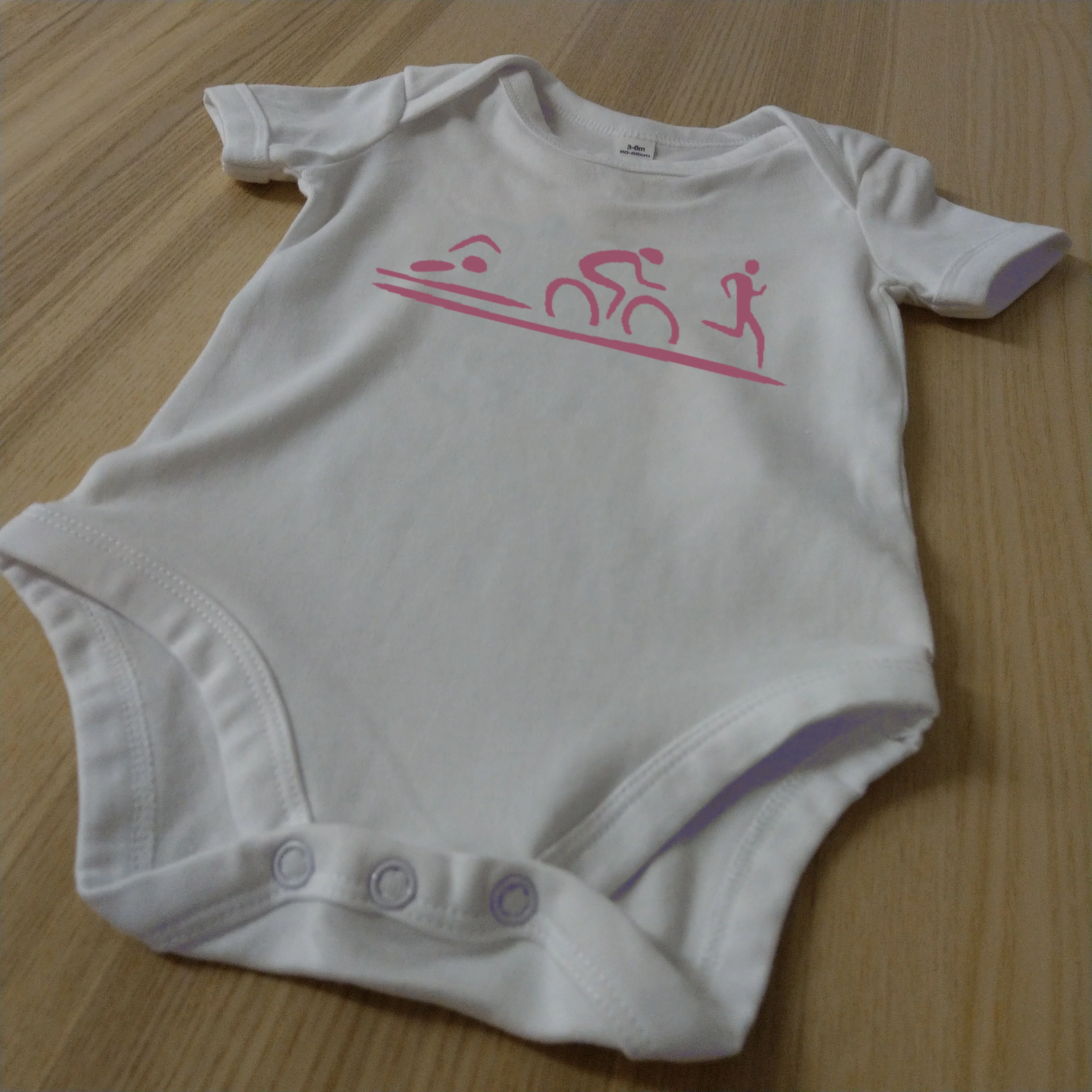 Strampler - Swim Bike Run - pastellrosa